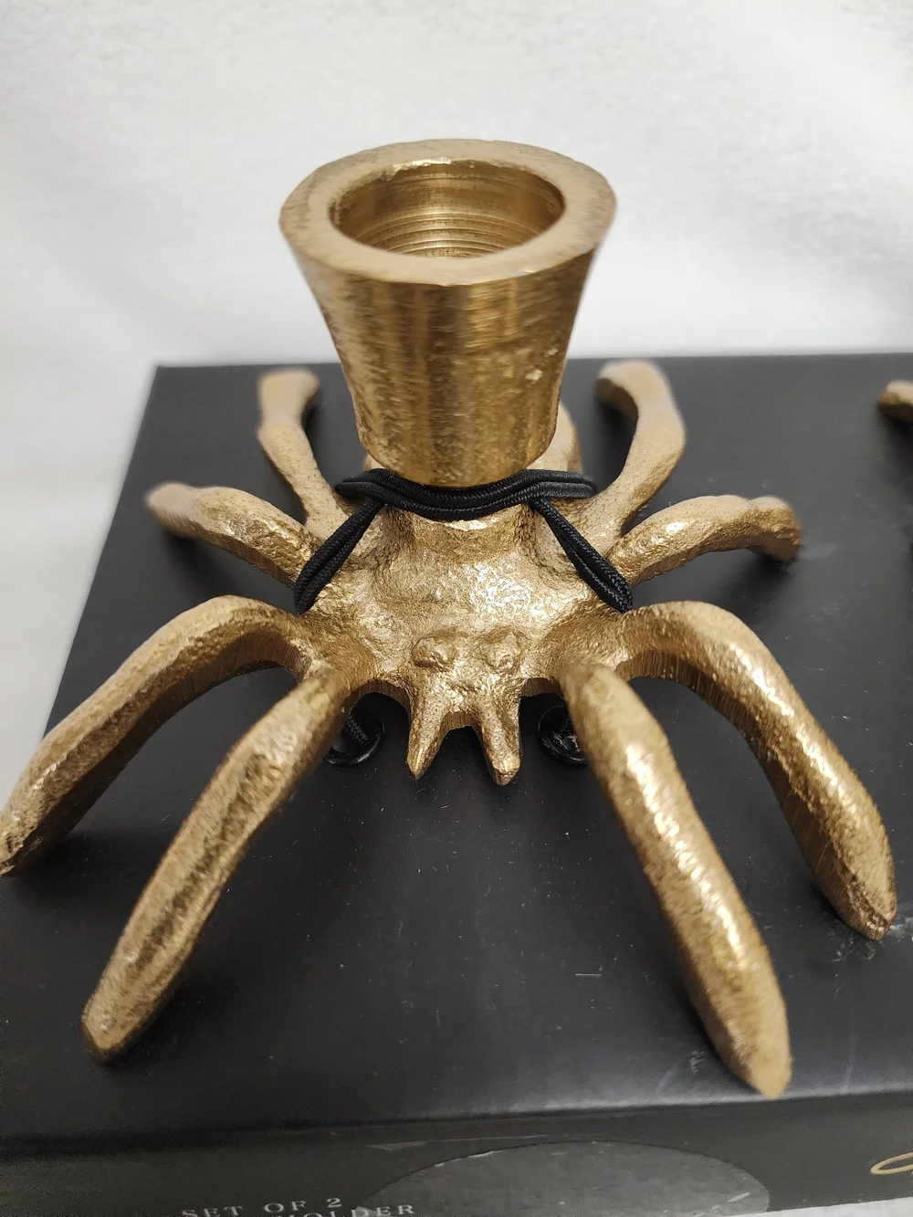 Gold Spider Candle Holders - Set of 2